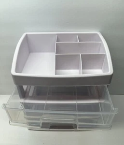 3 Drawers Makeup Organizer Bathroom Vanity Countertop Cosmetics Storage Case New - Picture 1 of 4