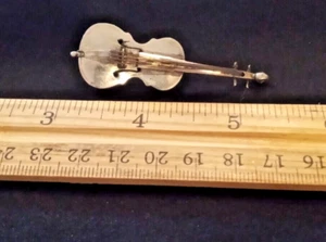 Vintage Sterling Silber Cello Brosche - Bild 1 von 4