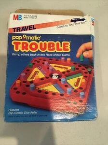 Vintage MB Popomatic Travel Trouble Game in Box from 1986 Incomplete 2-4 Players - Picture 1 of 7
