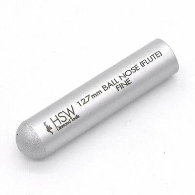 HSW DIAMOND TOOLS LIMITED 1/2" (12.7mm) Vacuum Brazed Diamond Drainer Groove Fluting Router Bit - Fine