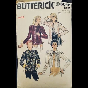Chaqueta de noche y cama Butterick vintage patrón #6846 talla 10 CORTE - Imagen 1 de 4