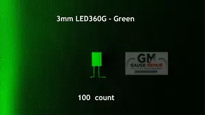 12 volt 3mm Green LEDs w/resistor for Dash Bulb Upgrades 03 04 05 06 GM 100 Qty - Picture 1 of 11