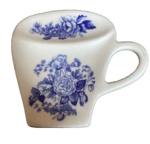 Spode Blue Room Rose Tea Bag Holder Tea Cup Shape L0906 3.5" - Picture 1 of 2