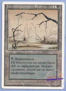 Drudge Skeletons German Mtg MISPRINT. Printed with the image of a Swamp. - Imagen 1 de 2