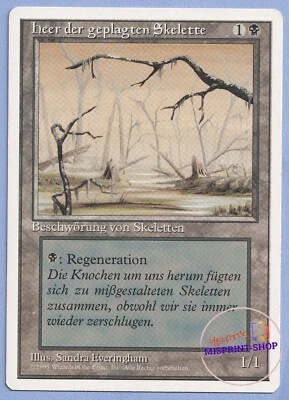 Drudge Skeletons German Mtg MISPRINT. Printed with the image of a Swamp. - Imagen 1 de 2