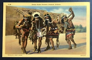 Postcard Native American Indians Smoki Snake Dancers Prescott Arizona 1942 - Picture 1 of 2