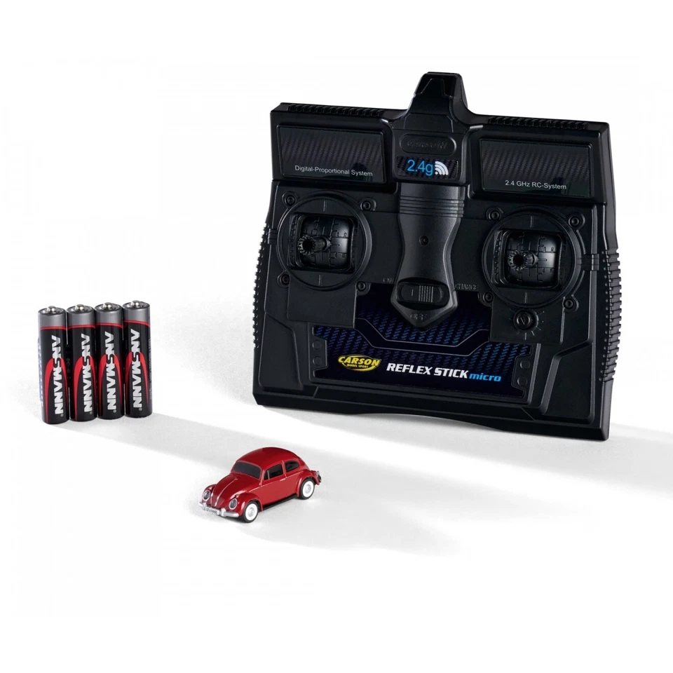 Carson 500504147 - 1:87 VW Beetle Rosso 2.4G 100% Rtr Merce Nuova - Immagine 1 di 1