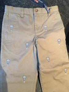 Vineyard Vines Club Pant Lax Chinos Kids Boy Pants SZ 5 Beige Lacrosse NWT - Picture 1 of 11