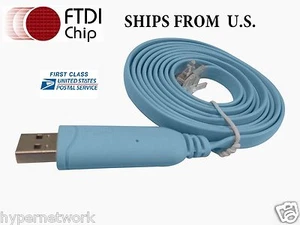 Cisco Console Cable USB RJ45 6ft FTDI Chip Win 7 Win 8 MAC Linux RS232 - Picture 1 of 1