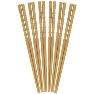 BambooMN Premium Reusable Japanese Bamboo Chopsticks, Knobby 9 inch - Picture 1 of 7