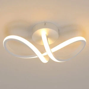 Moderno Plafoniera da Soffitto LED Lampadario Curvo 20W 6500K Soggiorno Cucina - Foto 1 di 8