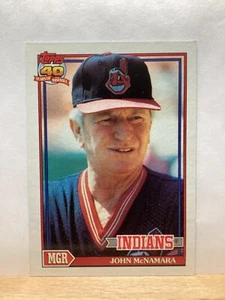 Tarjeta de béisbol Topps 1991: John McNamara, Cleveland Indians - Tarjeta #549 - Imagen 1 de 2