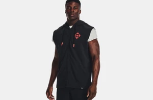 Under Armour Project Rock Terry Sleeveless Full Zip Hoodie Mens Size M 1377434 - Picture 1 of 10