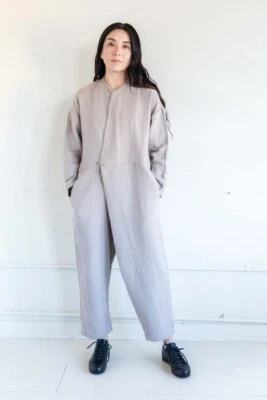 Black Crane Tie Jumpsuit Light Stone Size S - Image 1 of 4