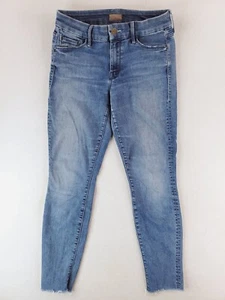 Mother Jeans Womens 27 Blue Looker Ankle Fray Skinny Raw Hem Stretch Denim Pants - Picture 1 of 17