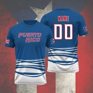 Personalized Puerto Rico Baseball 2023 World Baseball Classic 3D T-Shirt - Picture 1 of 3
