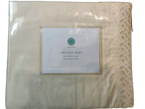 Martha Stewart Pima cotton TWIN Bedskirt Cream Cotton 16" Skirt Drop  - Picture 1 of 8