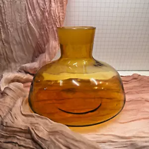 Vaso vintage MCM media ambra retrò marrone miele 7" tesa smerigliata usato in ottime condizioni - Foto 1 di 9