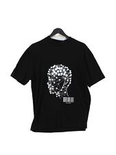 Collusion Men's T-Shirt S Black Graphic 100% Cotton Basic