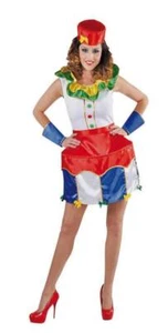 Clown Clownin Harlekin Kostüm Kleid Zirkus Pirrot Kasper Weste Frack Jacke Damen - Bild 1 von 2