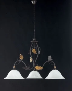 lampadario cucina 3 luci bilancia nuovo ferro battuto vetro satinato cucina ebay - Foto 1 di 2
