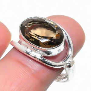 Smoky Quartz  Gemstone 925 Sterling Silver Jewelry All Size Ring For Gift - Picture 1 of 1