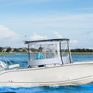 1×T-TOP Enclosure Boat Spray Consoles Over Hood Wind Shield Spray Cover Curtain - Picture 1 of 9
