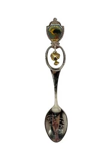 Myrtle Beach SC Souvenir Spoon With Palm Tree Charm & South Carolina Map Detail - Picture 1 of 4