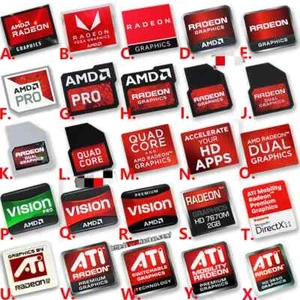 Adesivo etichetta computer desktop laptop ATI RADEON AMD PRO VISION personalizzato fai da te - Foto 1 di 16