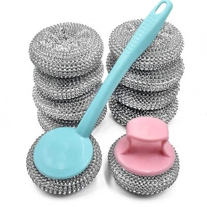 10 Pack Stainless Steel Sponges Scrubbing Scouring Pad Steel Wool Scrubber For K - Picture 1 of 6