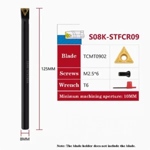 8MM S08K-STFCR09 CNC External Carbide Turning Tool Holder For TCMT0902 Insert - Picture 1 of 5