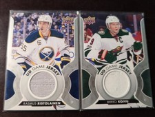 2017-18 Series 1 UD Game Jersey LOT OF 2 Mikko Koivu Rasmus Ristolainen