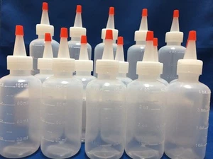 12 pack of 4oz (120mL) Plastic Boston Round Squeeze Bottles + Yorker Caps LDPE - Picture 1 of 8