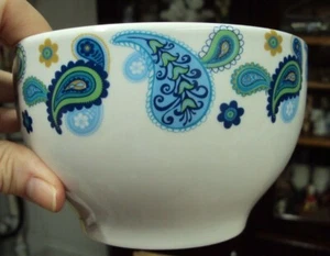 Lot/2 ROYAL NORFOLK Bowls ~ 5 5/8" Diameter / 3.5" H ~ BLUE PAISLEY PRINT - Picture 1 of 7