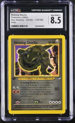 CGC 8.5 Shining Steelix Neo Destiny 1st Edition 112/105 Holo Pokemon Card - Image 1 of 2
