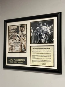Lou Gehrig The Iron Horse Framed Baseball Memorabilia Limited Edition Collection - Picture 1 of 1