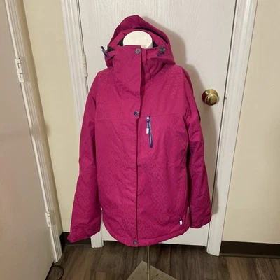 Salomon Clima Pro 10000 Ski Jacket Womens Large Pink Hooded Fleece Lined - Image 1 of 4