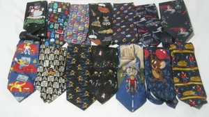 Joblot 14 Ties Cartoon Novelty Disney Loony Tunes Simpsons Transport Crafts - Picture 1 of 5
