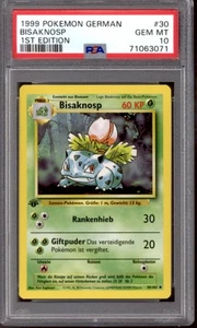 Pokemon Base Set German 1st Edition Ivysaur Bisaknosp 30/102 PSA 10 GEM MINT - Picture 1 of 1