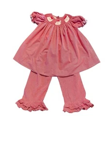 Girls red, white 2 piece pants and top Christmas outfit by Grace Haven. SZ 4T - Picture 1 of 14