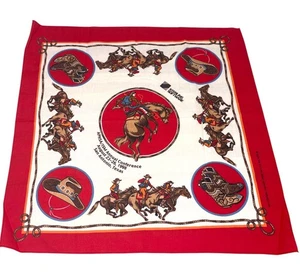 Botas Cuadradas Bandana Estampado Rodeo Vaquero Occidental De Colección Caballos Hechas en EE. UU. Años 90 Texas - Imagen 1 de 6