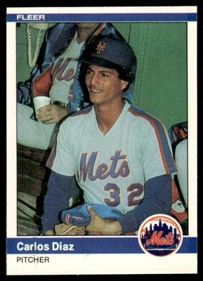 1984 Fleer Carlos Diaz New York Mets #583 - Image 1 of 2
