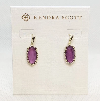 Nuevos pendientes colgantes Kendra Scott Macramé dorado Lee en mica púrpura Foto 1 de 2
