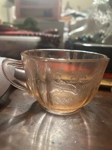 Pink Depression Glass Tea Cups Set of 2 - Picture 1 of 2