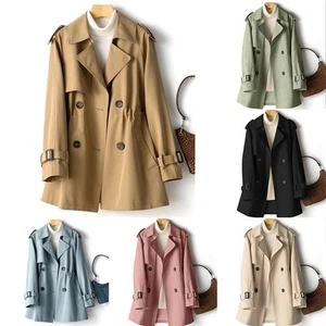 Autumn Women's Medium Length Windbreaker Trench Coat in Various Colors - Picture 1 of 17