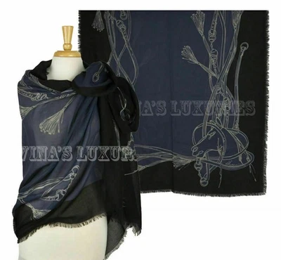 GUCCI BUFANDA UNISEX ICÓNICA TALABARTERÍA ECUESTRE ALGODÓN GG LOGO $640 39" X 78" Foto 1 de 4