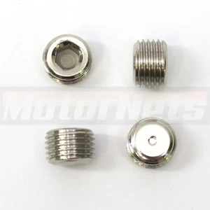 3/8" NPT Plugs NPTF 3/8" In Pipe Thread Intake Manifold Water Pump Chrome 4pcs  - Bild 1 von 2