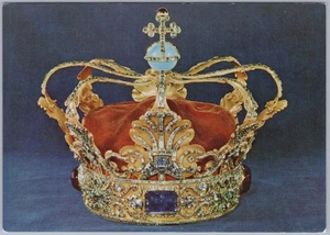 Corona del Rey Cristiano V de Dinamarca, Castillo de Rosenborg, Copenhague, Postal - Imagen 1 de 2