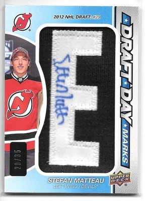 12/13 SPGU: Stefan Matteau Draft Day Marks Auto Patch Rookie Card #'d 20/35 ! - Image 1 of 2