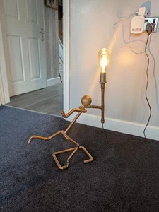 Hand Made Copper Pipe Table Lamp In The Style Of An Olympic Runner - Picture 1 of 5
